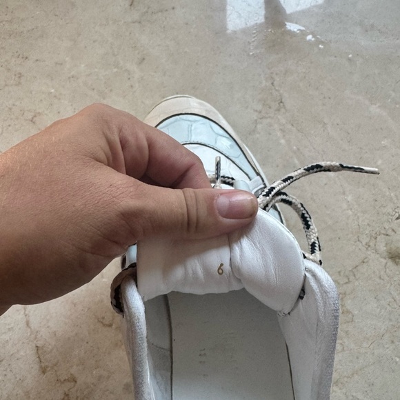 FRĒDA Salvador Mikey Leather Sneakers Premium White Tan Trainer Minimalist 6 - Picture 6 of 7